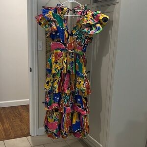 Anthropologie Multicolor Maxi Dress, backless